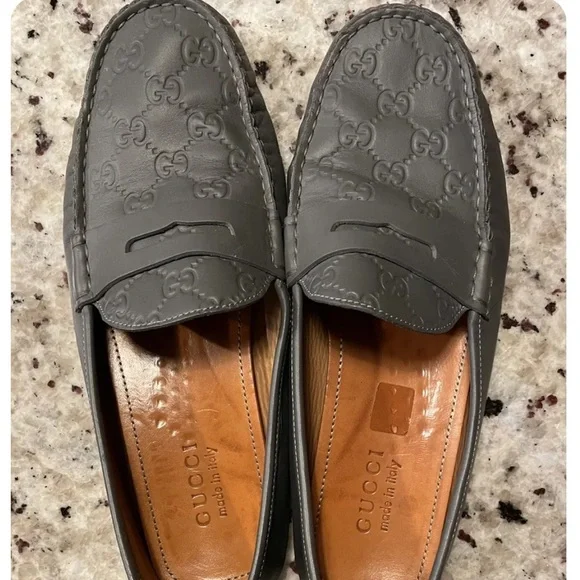 Gucci Guccissima Monogram Loafers Gray 10 10.5 11 Vintage Gucci GG Guccissima Monogram Print Canvas Leather  main image 2